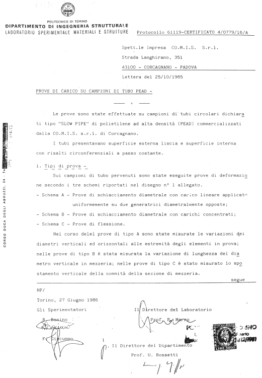 [Prove di carico]